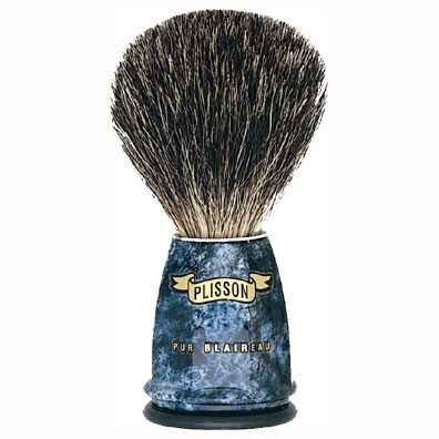 Blaireau Plisson Bleu Marbr�