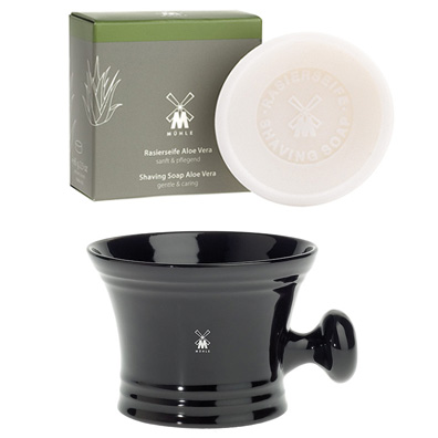 Bol savon � barbe porcelaine noir [RN46]