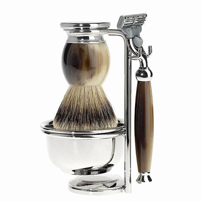 Set de rasage corne couleur ambr� [S93B42S]