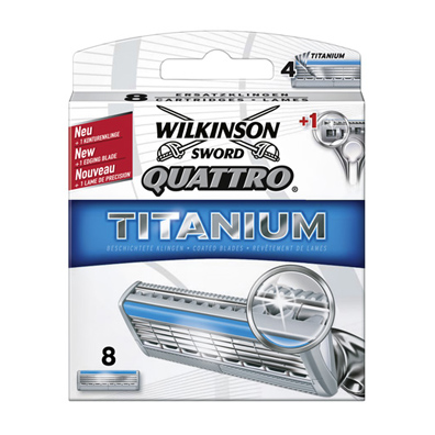 Lames rasoir Wilkinson QUATTRO TITANIUM [8 lames]